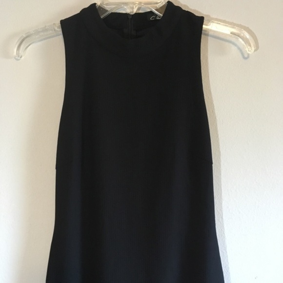 NWT Fitted Dress Maxi C. Luce Laceup Black Bodycon Sleeveless High Neck - Picture 6 of 7